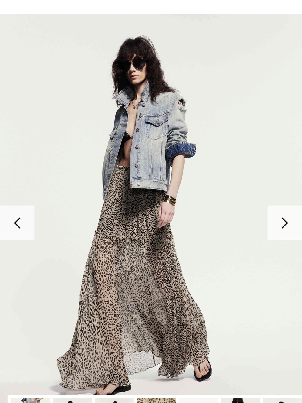 Animal Print Maxi Skirt - Flowing Women's Skirt in Neutral Beige